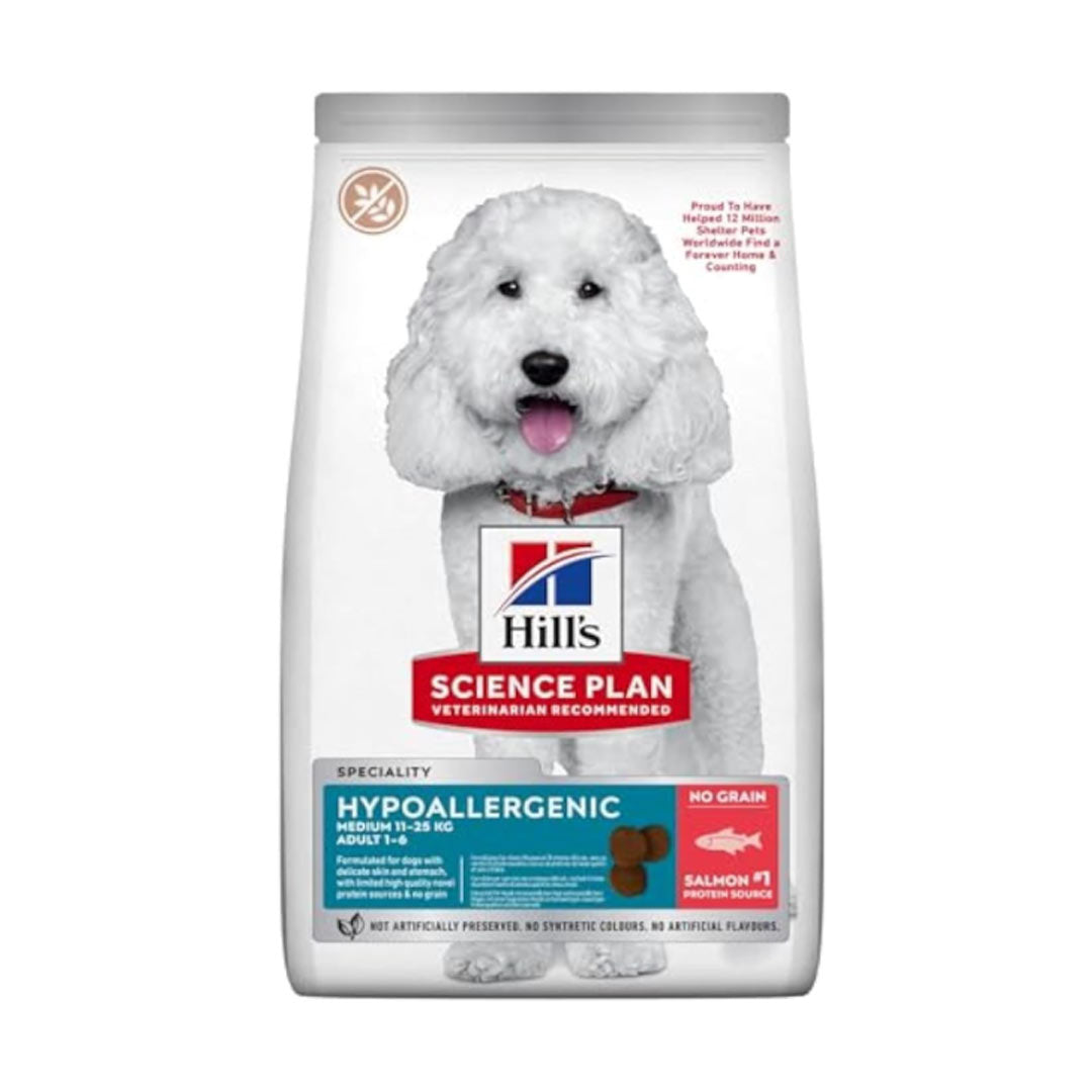 Hill's Science Plan Hypoallergenic Somonlu Orta Irk Yetişkin Köpek Maması 2,5 kg
