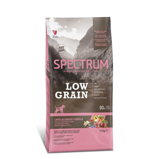 Spectrum Low-Grain Lamb and Blueberry Medium and Large Breed Puppy Food 12kg