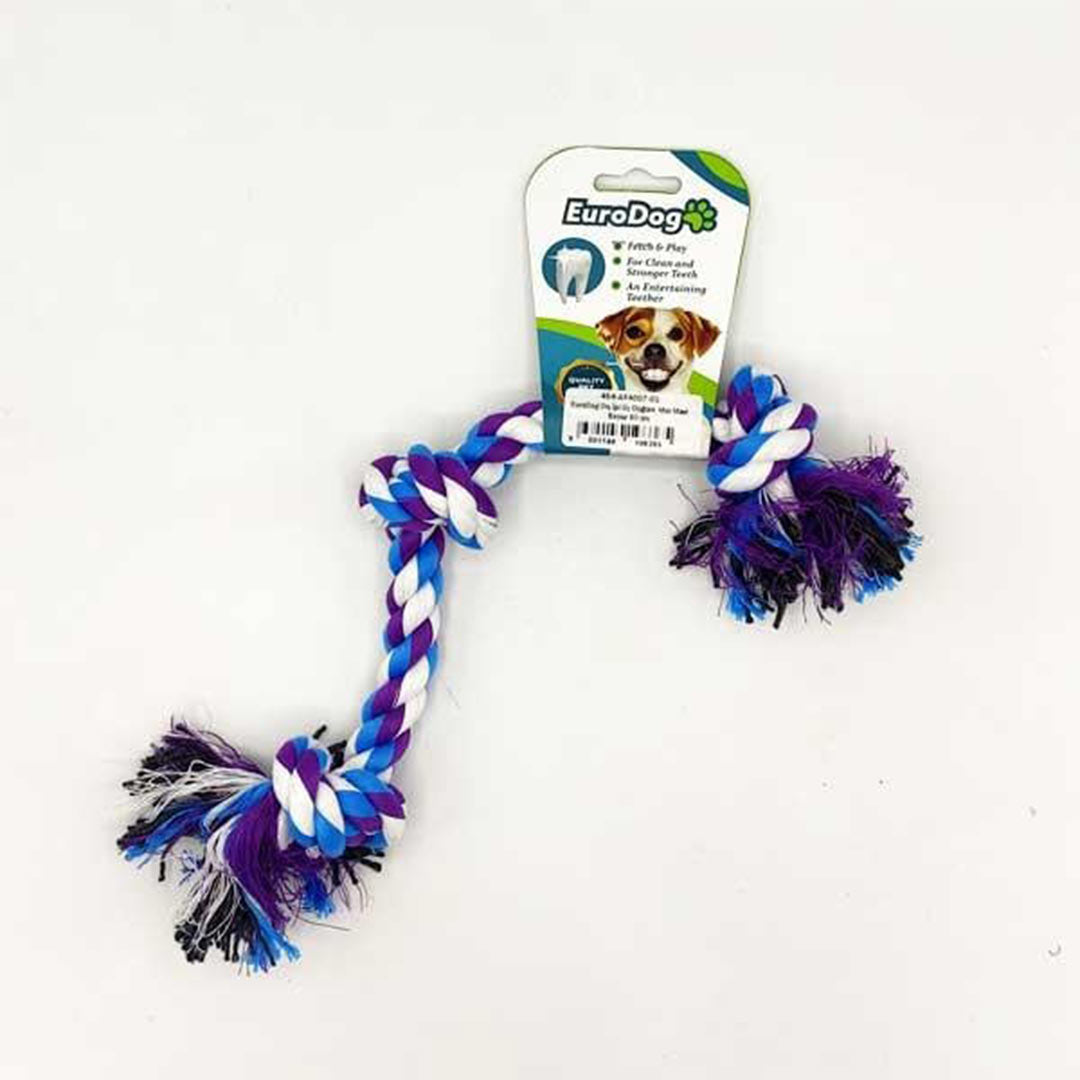 Eurodog Purple, Blue and White Three-Knotted Dog Rope 40 Cm