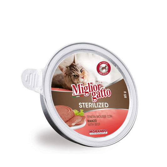 Miglior Gatto Soft Mousse ile Dana Eti Sterilize Kedi Islak Kedi Maması 85gr