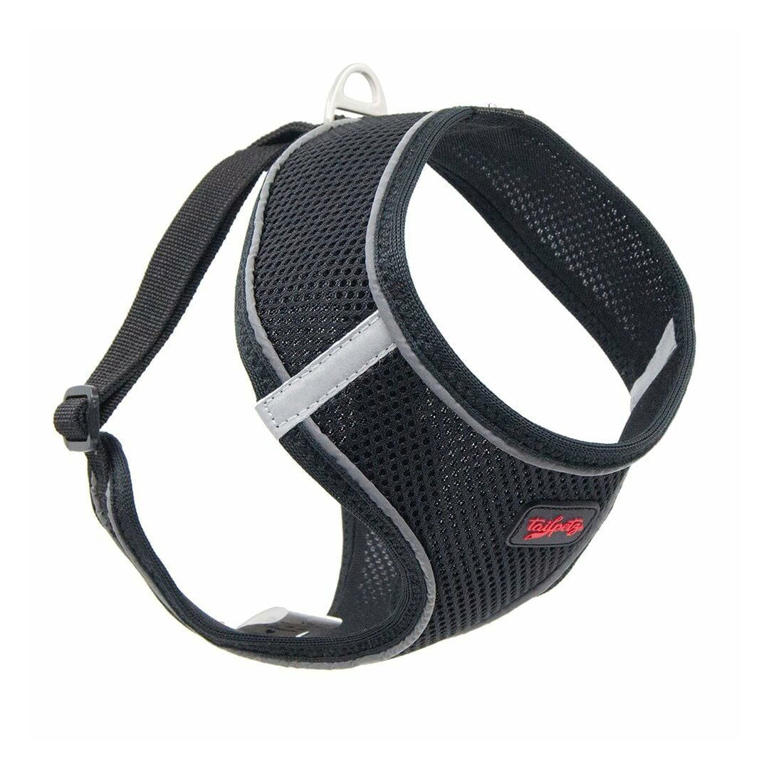 Tailpetz Step In Harness Black Dog Chest Collar Xsmall 22x28-40 Cm