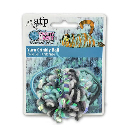 Afp Knotty Habit Yarn Crinkly Ball Toy for Cats