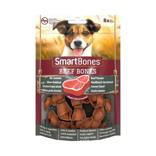 SmartBones Beef Flavored Mini Knot Bone Dog Treat 8-pack 128g