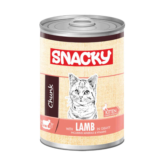 Snacky طعام القطط الصغيرة المعلب بنكهة اللحم مع الصلصة 400 غرام