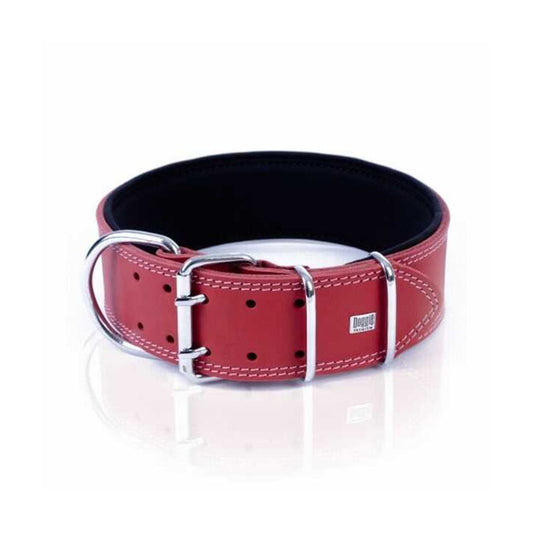 Doggie Çift Kat Deriden Kırmızı Köpek Boyun Tasması 6x55-65 Cm