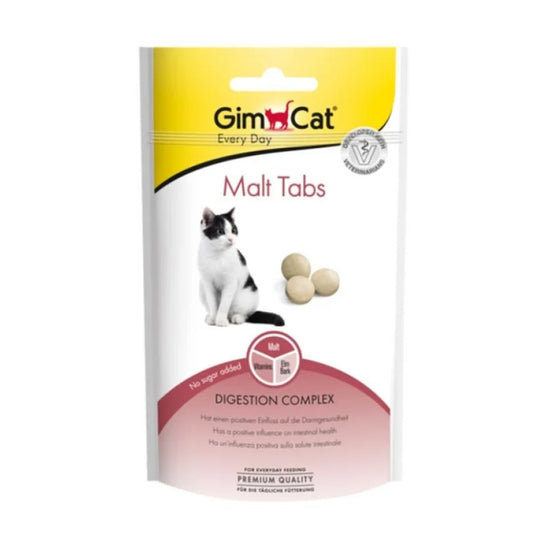 GimCat Malt Tabs طعام مكافأة للقطط خالٍ من السكر 40 غرام