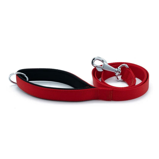 Doggie Konforlu Dokumadan El Yapımı Zincirli Kirmizi Köpek Gezdirme Kayışı 2x110cm