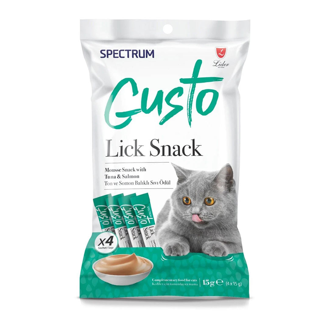 Spectrum Gusto Ton Balığı ve Somonlu Sıvı Kedi Ödül Maması 15gr (4'lü)