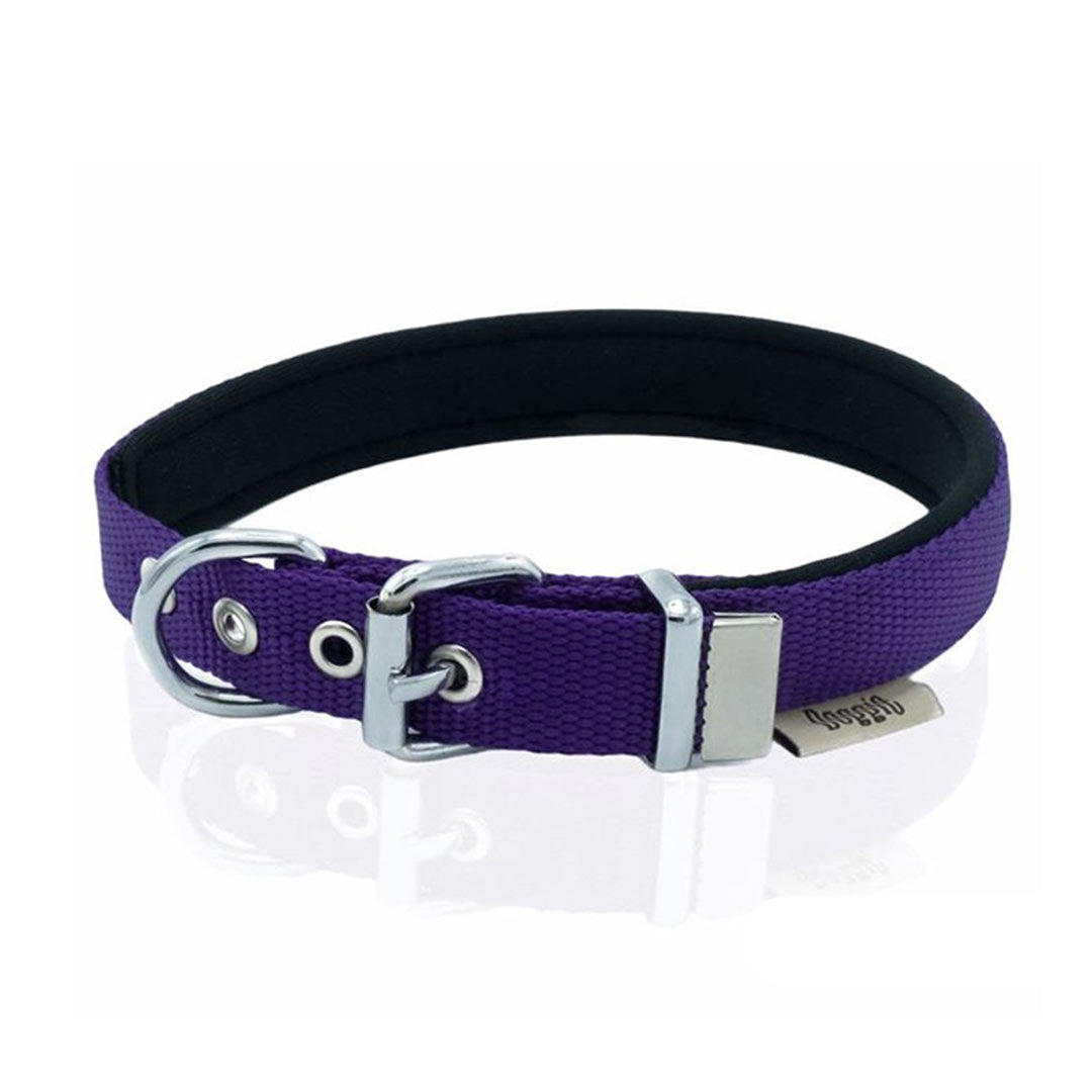 Doggie Konforlu Dokumadan El Yapımı Mor Köpek Boyun Tasması 3x42-50cm