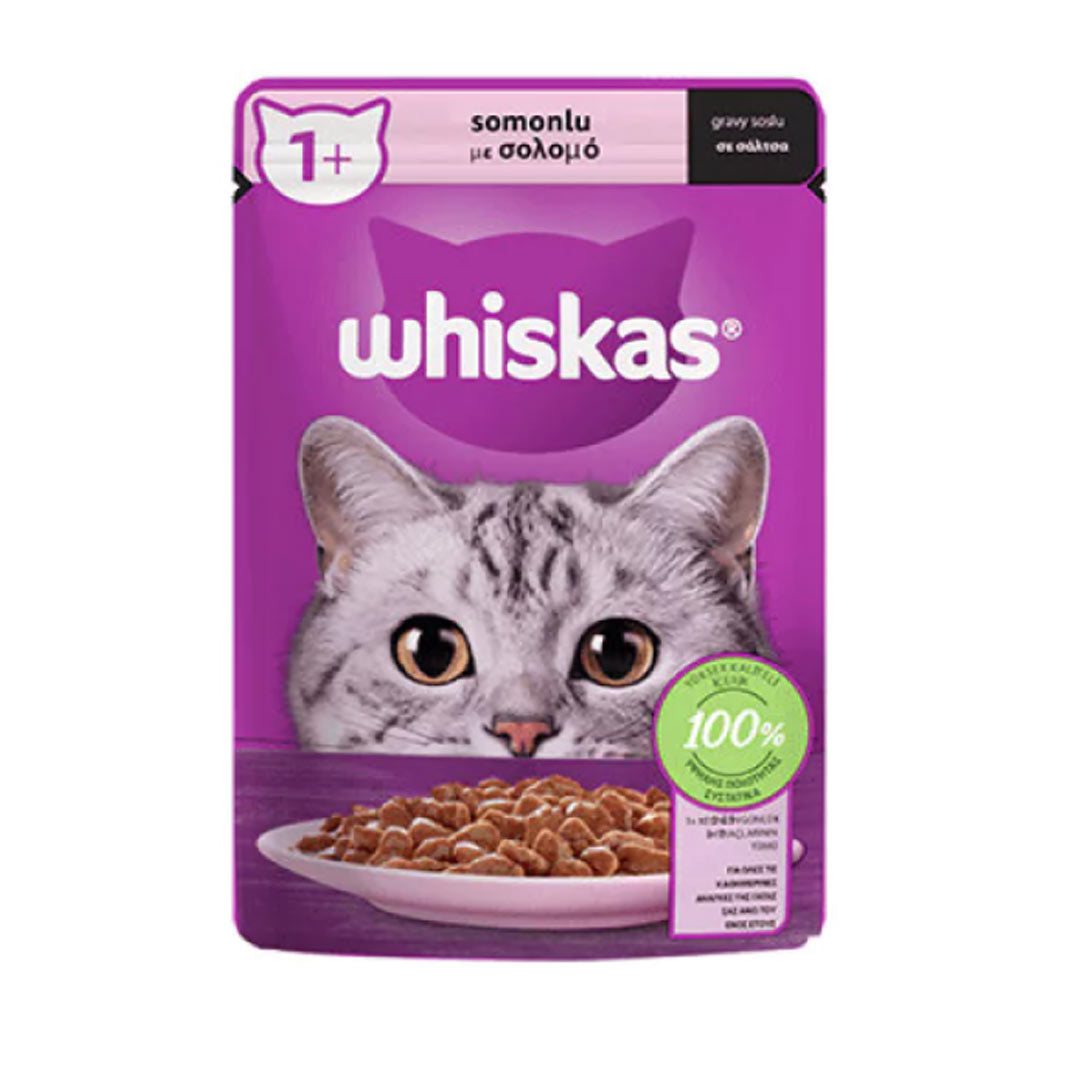 Whiskas Pouch Sos İçinde Somonlu Yetişkin Kedi Konservesi 85gr