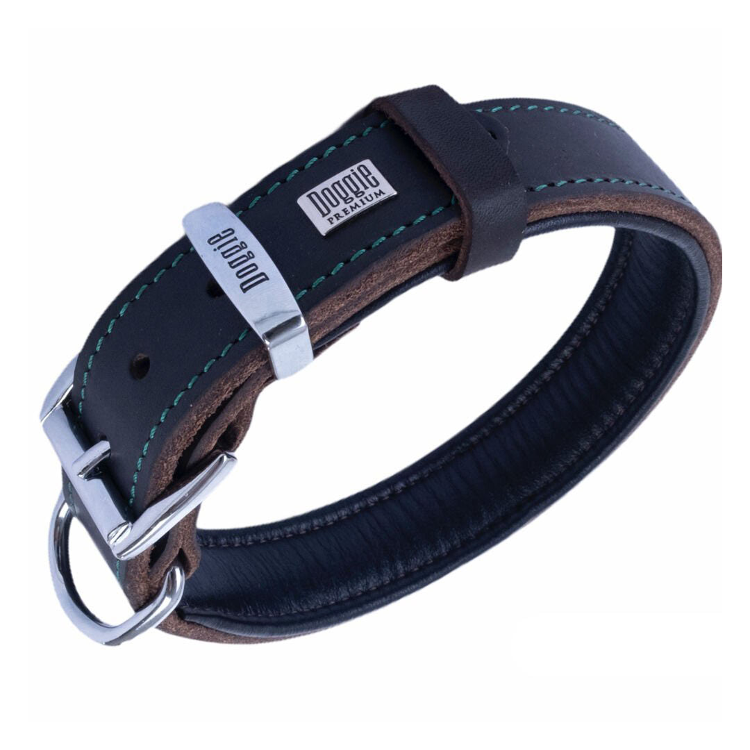 Doggie Yağlı Gerçek Deriden El Yapımı Kahverengi Köpek Boyun Tasması 4x52-60cm