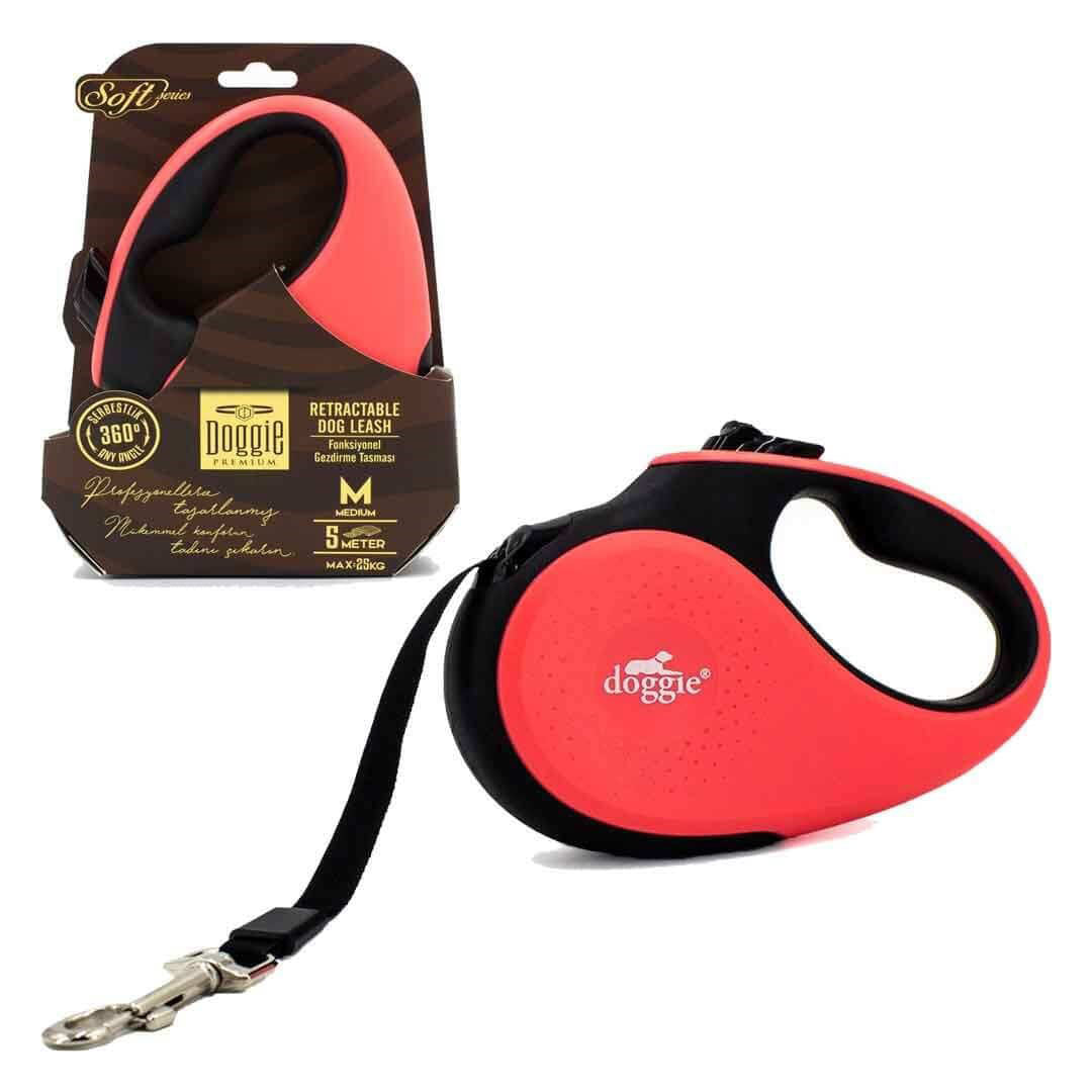 Doggie Automatic Extension Pink Dog Leash M 25 kg 5 mt