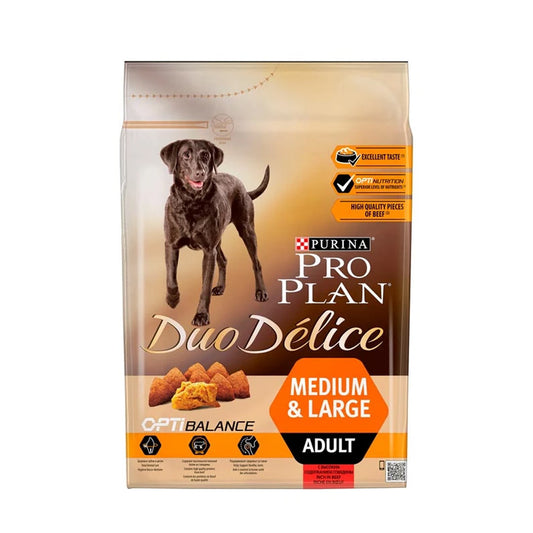 Pro Plan Duo Delice Medium & Large Irk Parça Sığır Etli Yetişkin Köpek Maması 2.5 kg