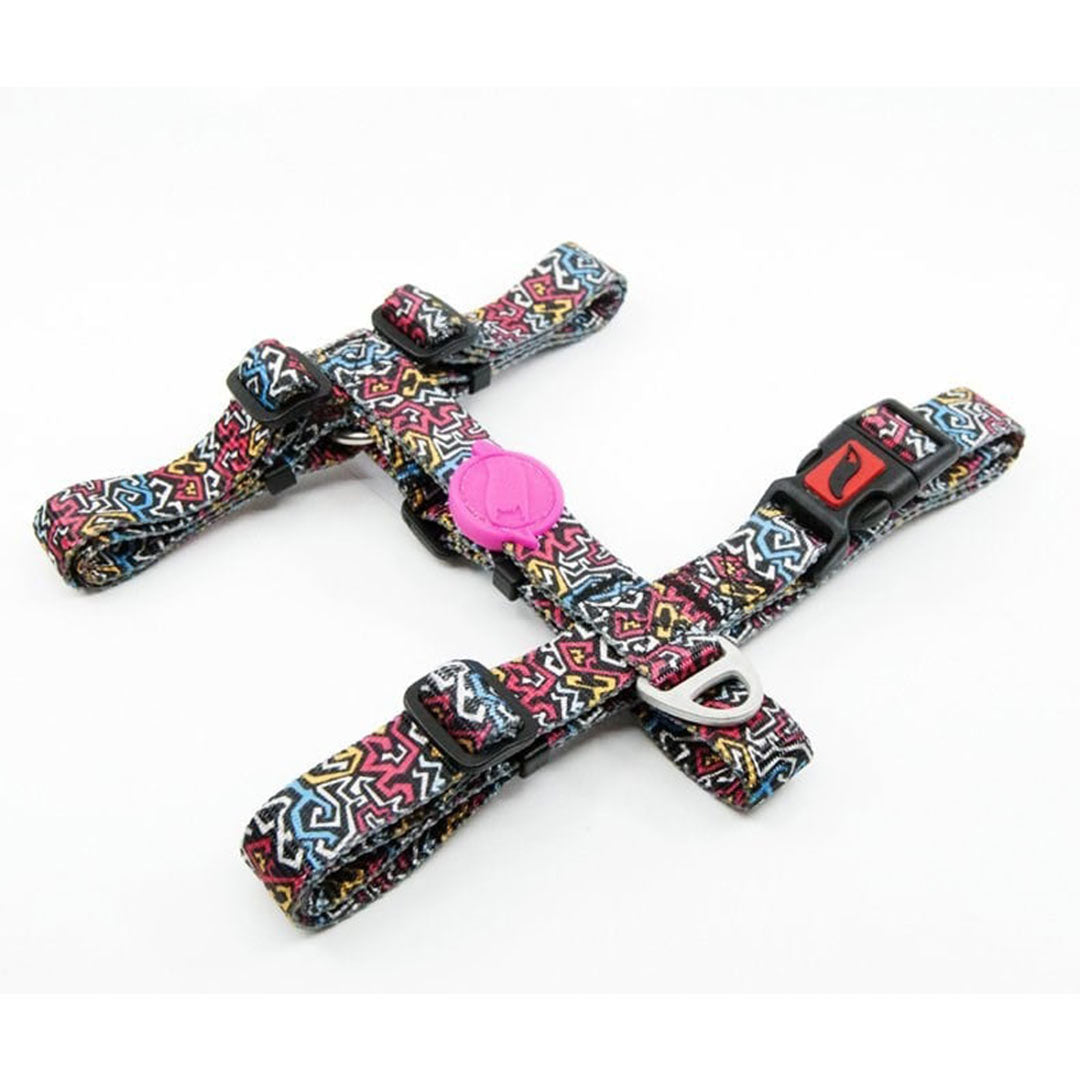 Tailpetz H-type Graffiti Patterned Dog Chest Collar Medium 31-50x42-69 Cm