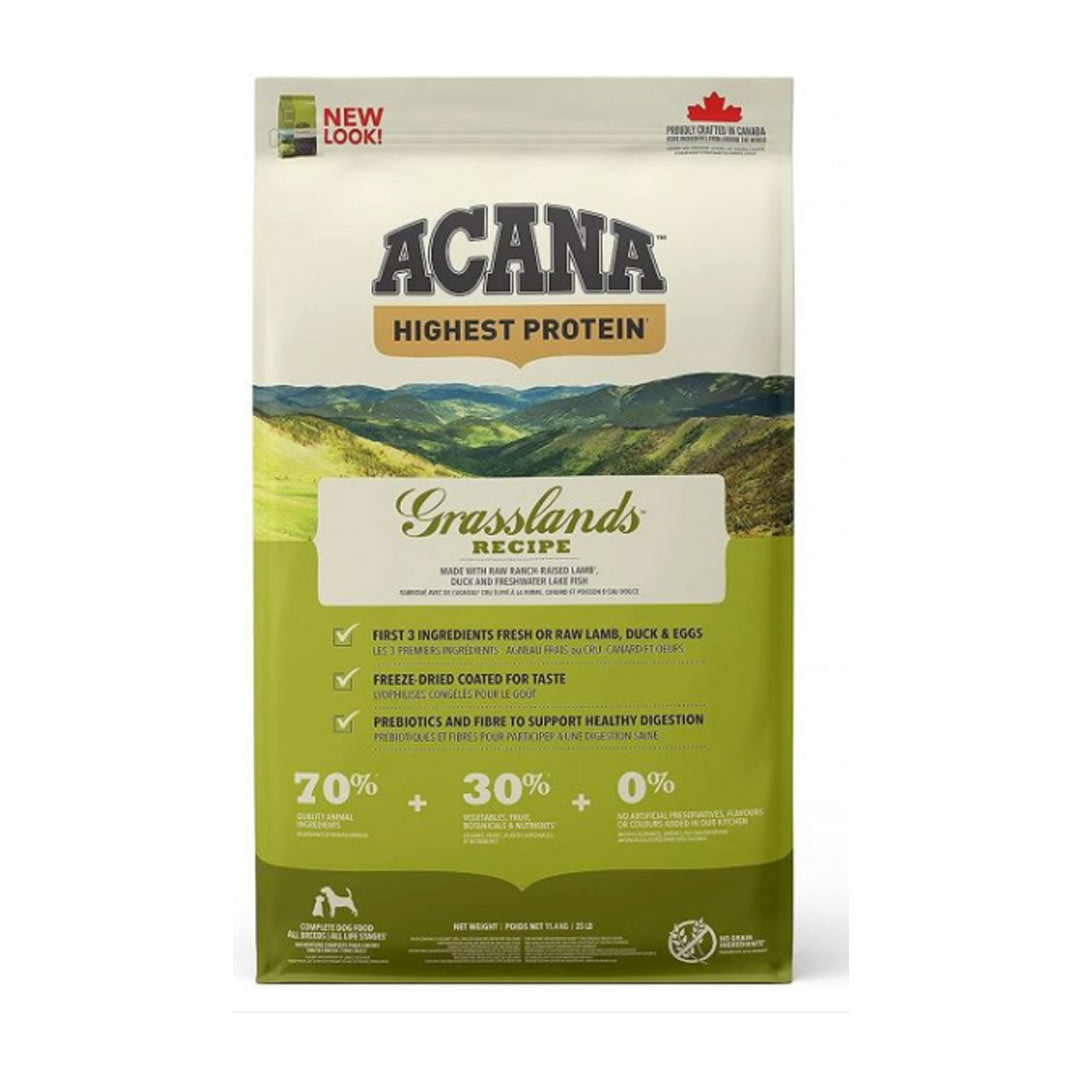 Acana Grasslands Tahılsız Kuzu Eti, Ördek ve Balıklı Yetişkin Köpek Maması 11,4kg
