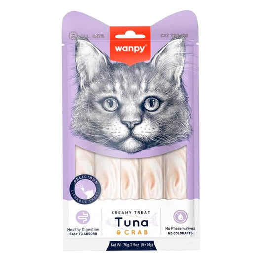 Wanpy Creamy Tuna and Crab Cream Cat Treat 5 Pieces (14g)