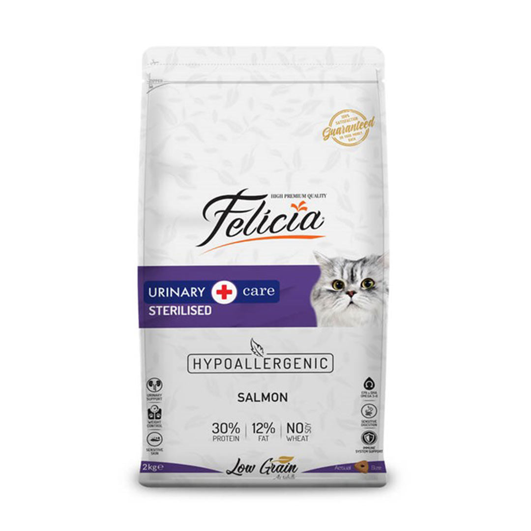 Felicia Hypo-Allergenic Üriner Sağlığı İçin Somonlu Düşük Tahıllı Kısırlaştırılmış Kedi Maması 2kg