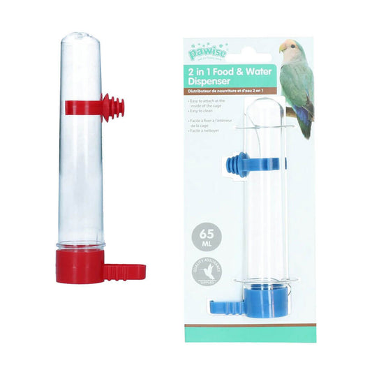 Pawise Plastic Bird Water and Food Dispenser 65 Ml 14.5 Cm