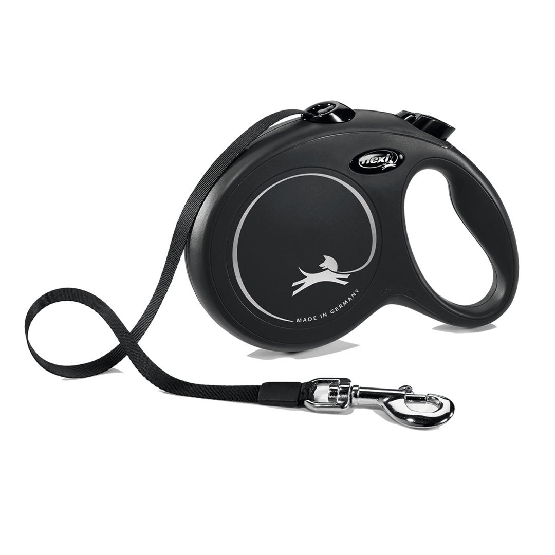 Flexi New Classic Automatic Black Dog Walking Leash Large 5 Mt