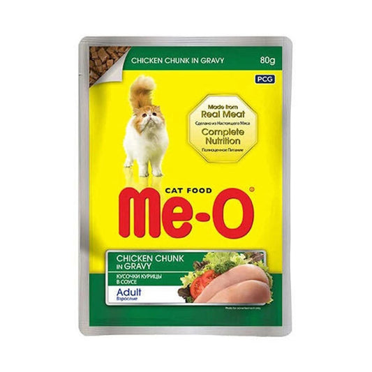Me-O Tavuk Etli Soslu ve Parça Etli Yaş Kedi Maması 80 Gr