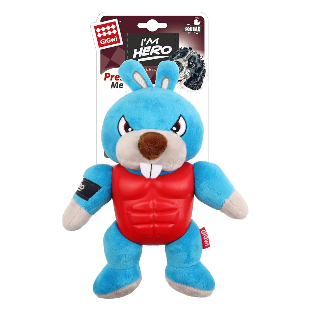 Gigwi I'm Hero Sesli Süper Kahraman Tavşan Peluş Köpek Oyuncağı