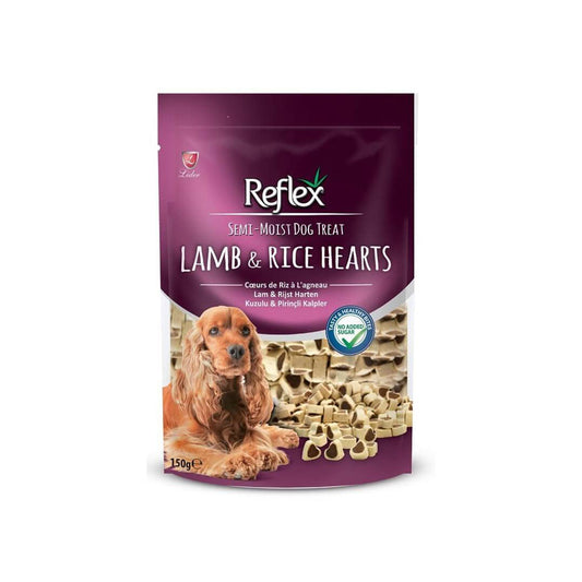 Reflex Semi-Moist Lamb & Rice Hearts Dog Treat 150gr