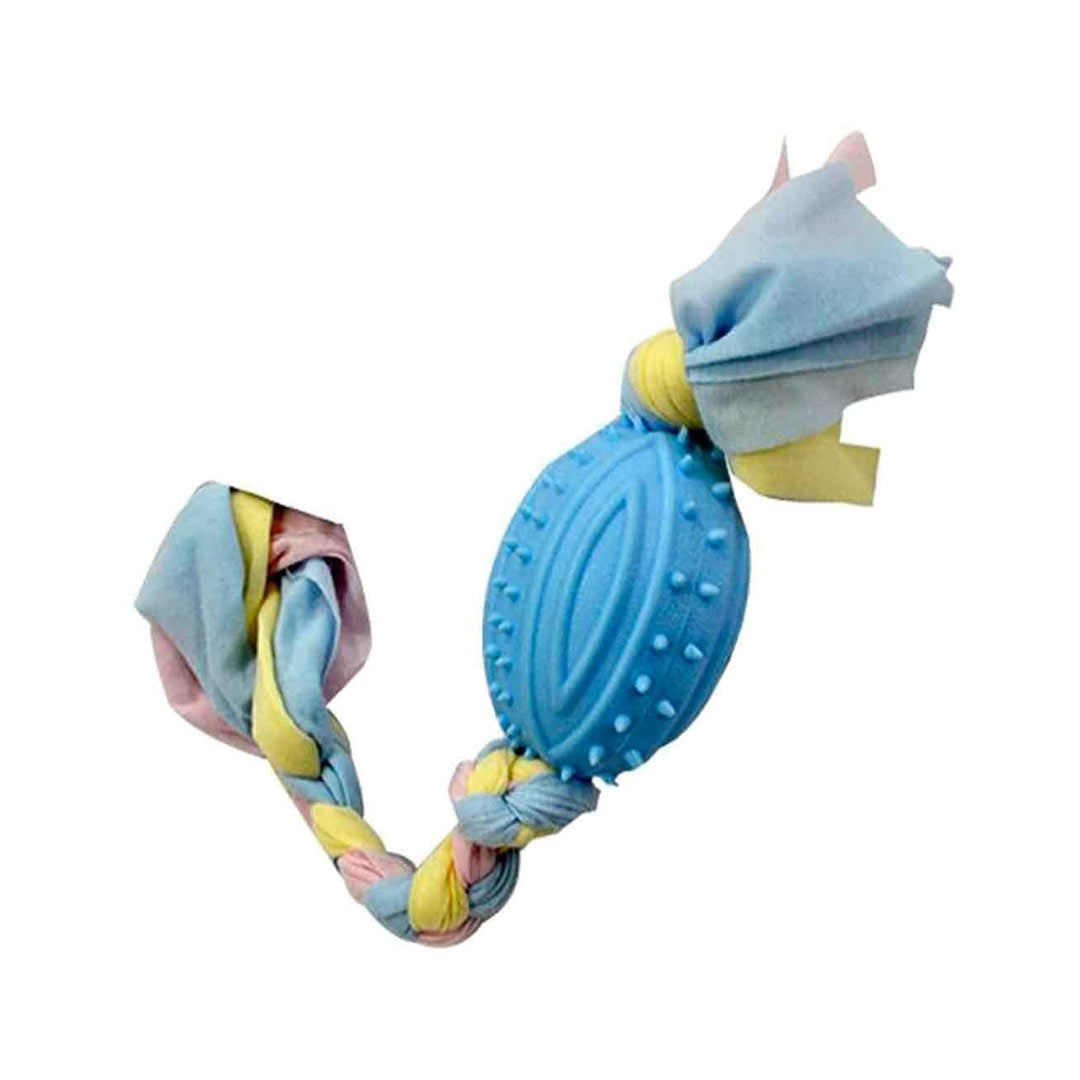 لعبة كرة الرجبي المطاطية الزرقاء للكلاب من يورو دوج، 35 سم