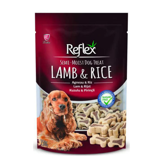 Reflex Semi-Soft Dog Treats with Lamb and Rice 150gr