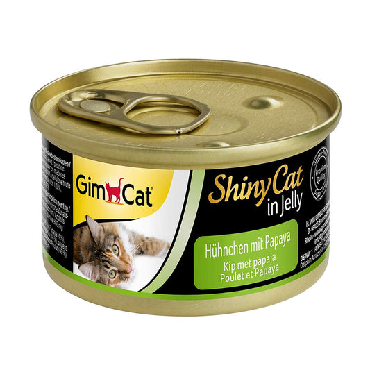 طعام القط الرطب GimCat Shinycat الدجاج والبابايا بسعة 70 جرام