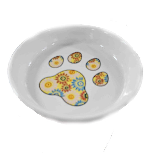 Seramik Kedi Sığ Mama Kabi 250 ml, 14*3,5 cm