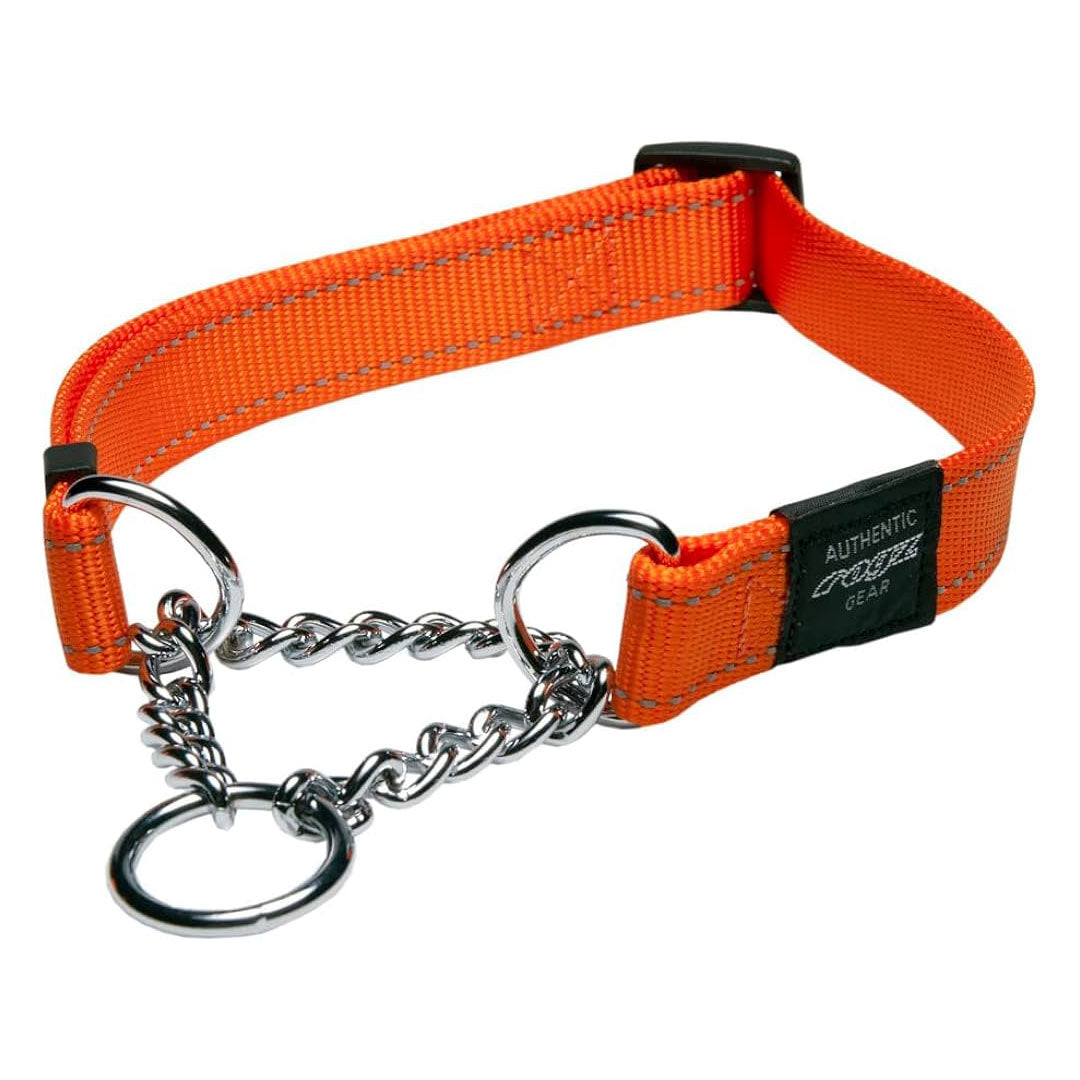 Rogz Utility Control Obedience Reflective Orange Collar Large