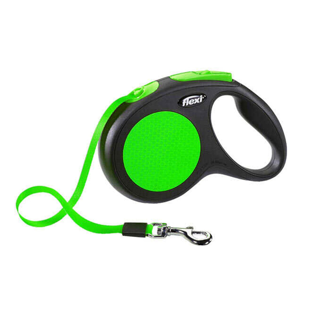 Flexi New Automatic Neon Green Dog Leash Medium 5 Meters