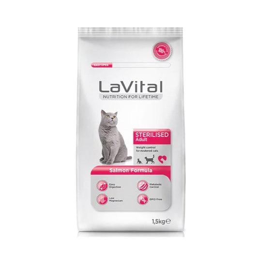 LaVital Sterilized Cat Food with Salmon for Weight Control 1.5kg