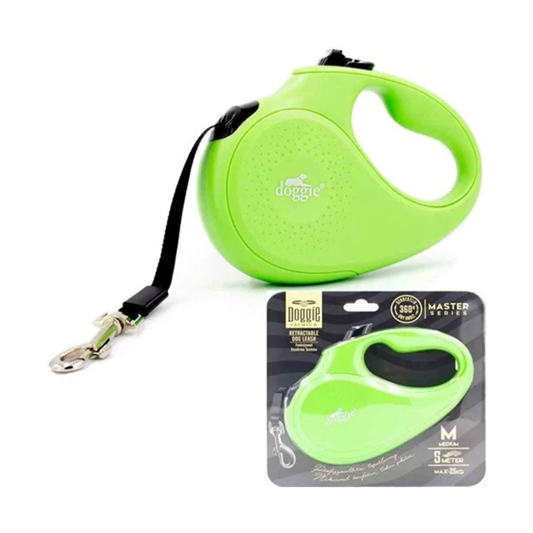 Doggie Master Series Automatic Green Dog Walking Leash M 25kg 5mt