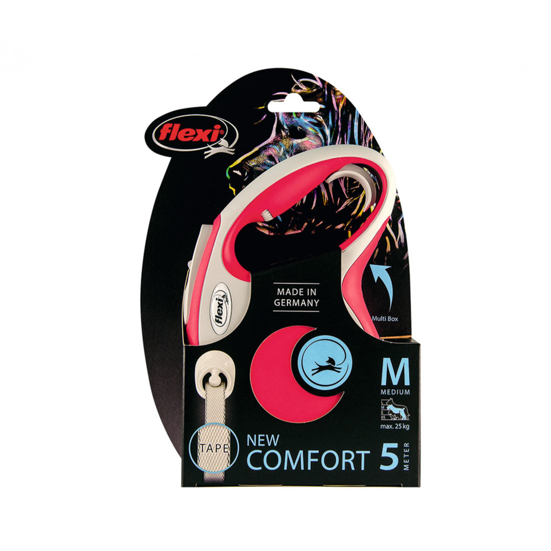 Flexi New Comfort Otomatik Kırmızı Şerit Gezdirme Medium 5 Metre