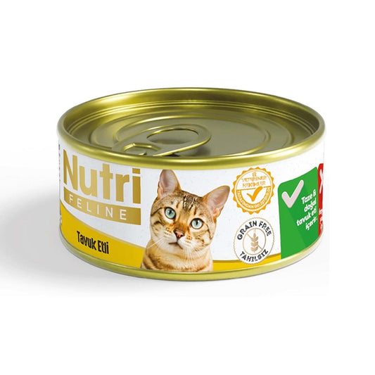 Nutri Feline Tahılsız Tavuk Etli Yetişkin Kedi Konservesi 85gr