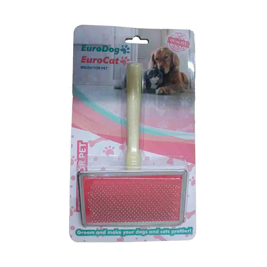 EuroGold Wooden Handle Brush for Cats and Dogs XL