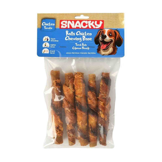 Snacky Smoked Chicken Roll Dog Treats 5pcs 7.5cm 100g