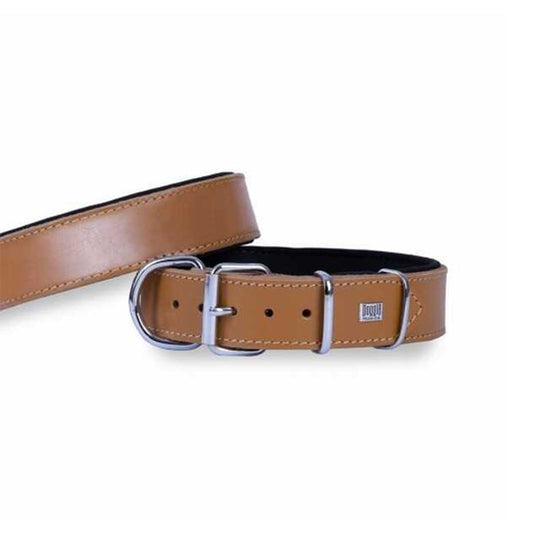 Doggie Premium Çift Kat Deri Kamel Köpek Boyun Tasması 4x57-65 Cm
