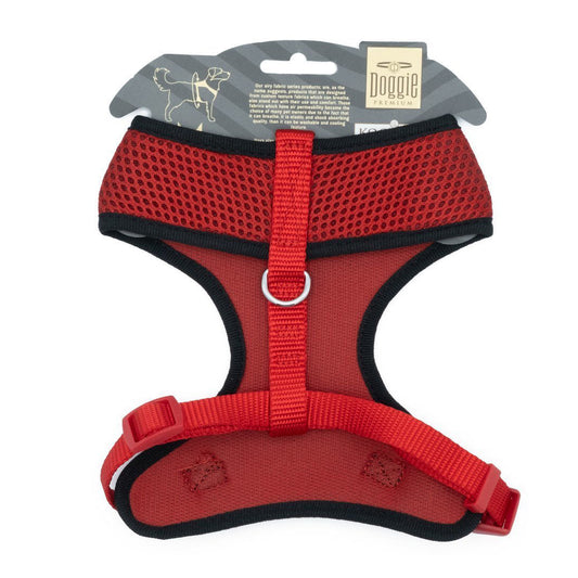 Doggie Airy Fabric Handmade Red Small Breed Dog Chest Collar M-1,5x35-45cm