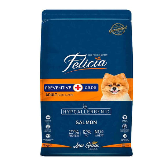 Felicia HypoAllergenic Small Mini Somonlu Küçük Irk Düşük Tahıllı Yetişkin Köpek Maması 3 Kg