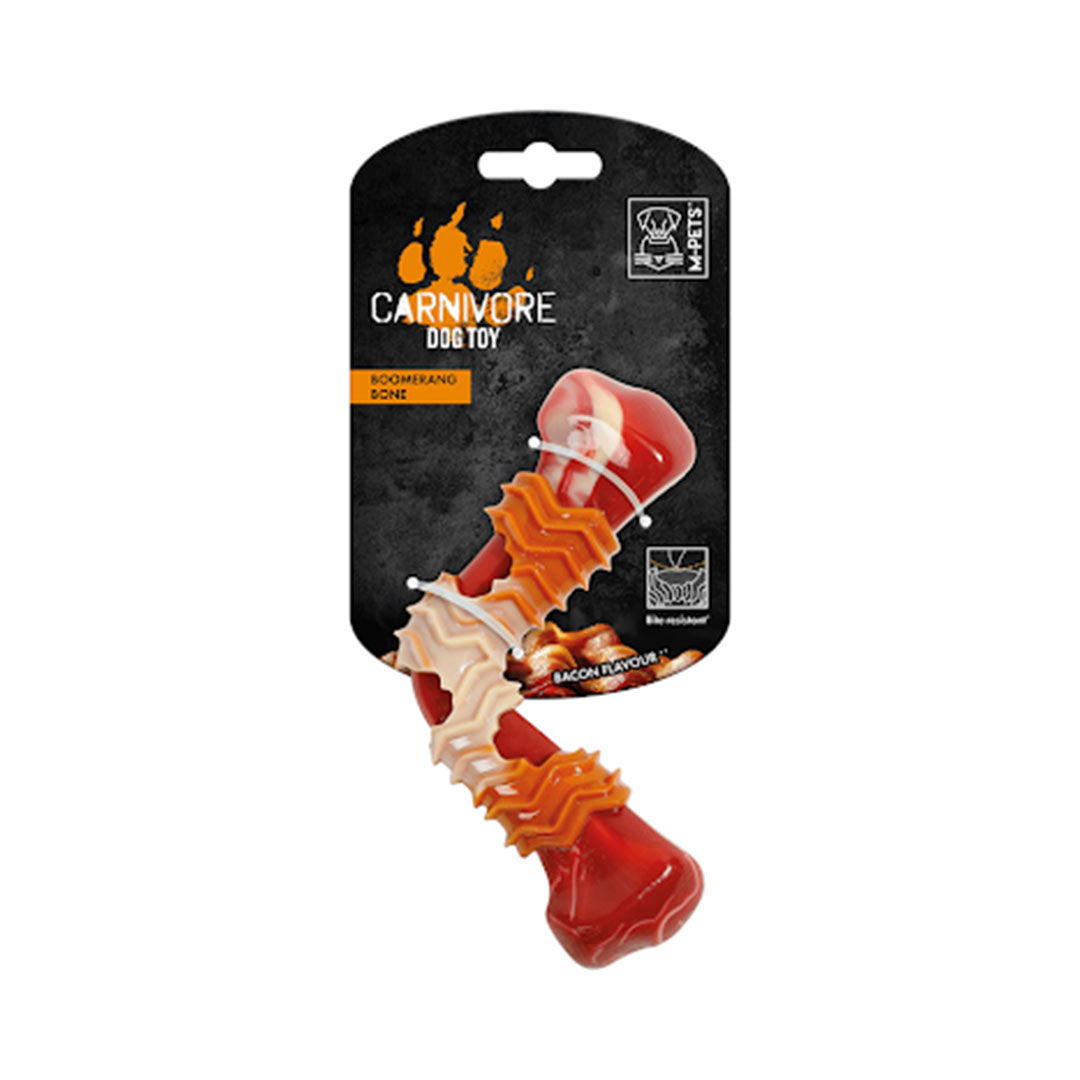 M-Pets Carnivore Boomerang Pastırma Aromalı Kırmızı Köpek Oyun Kemiği 17cm