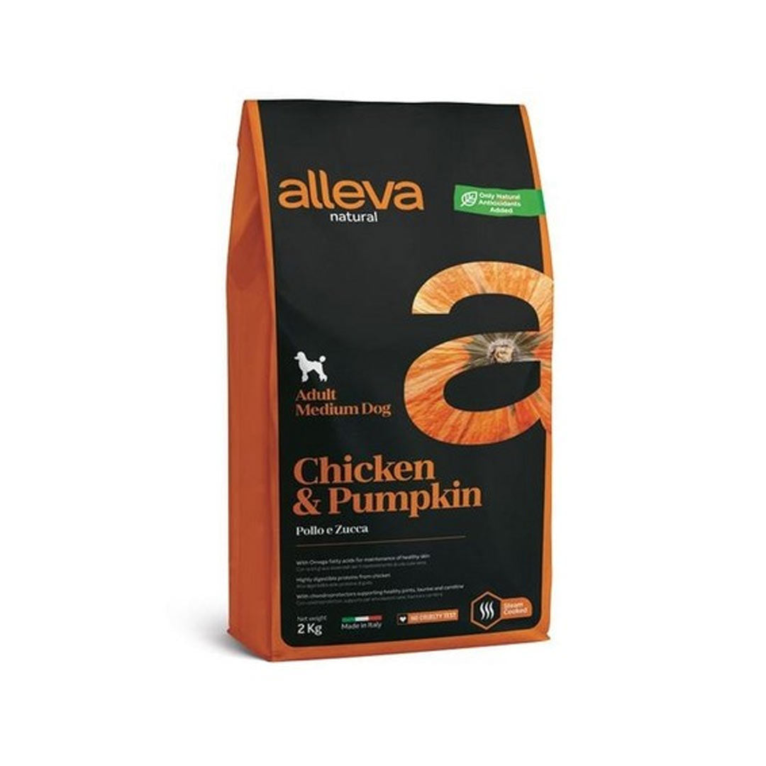 Alleva Natural Balkabaklı ve Tavuklu Orta Irk Yetişkin Köpek Mamasi 12 kg