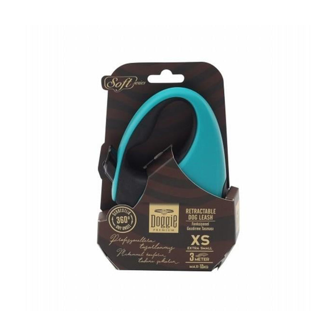 Doggie Soft Series Automatic Light Blue Dog Leash XS, 12 Kg, 3 Mt