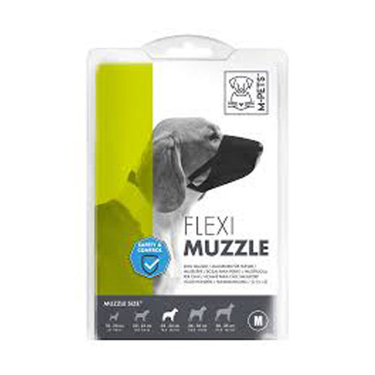 M-Pets Medium Black Flexi Dog Muzzle (26-30cm)