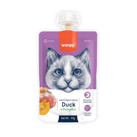 Wanpy Fresh Duck and Pumpkin Meat Paste Cat Treat 90 gr