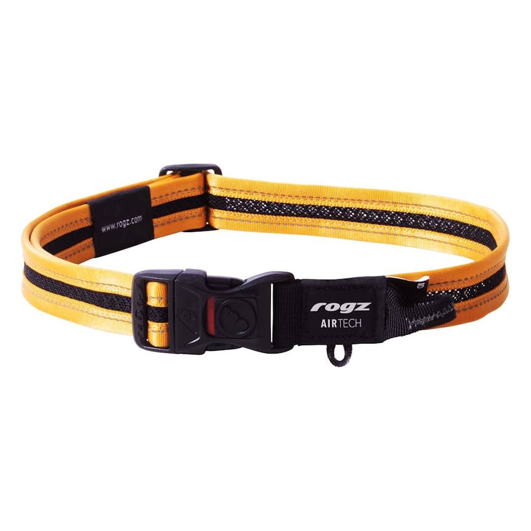 Rogz AirTech Classic Burnt Dark Yellow Dog Collar L