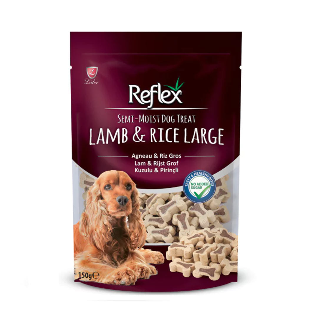 Reflex Semi-Soft Dog Treats with Lamb and Rice 150gr