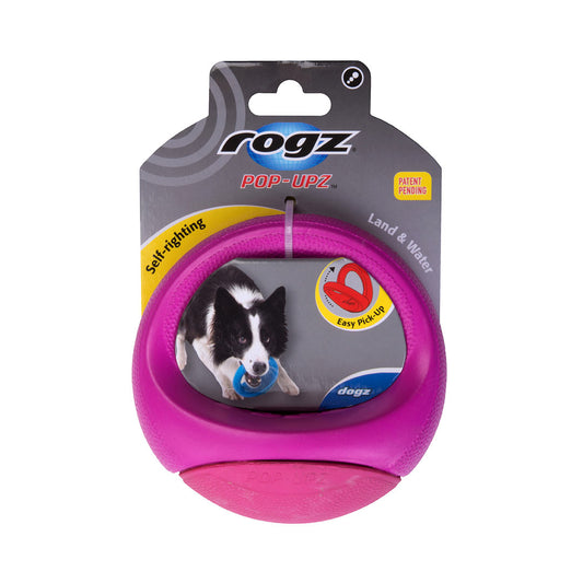 Rogz Pop-Upz Suda Batmayan Halka Plastik Pembe Köpek Oyuncağı 12cm