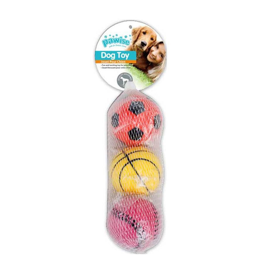 Pawise Sünger Zıplayan Sert Top Köpek Oyuncağı 3'lü 6cm